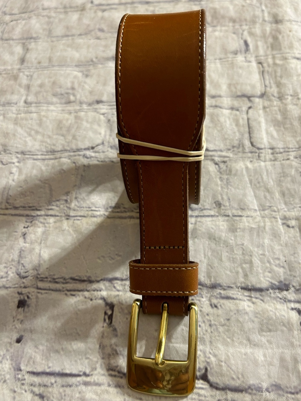EDDIE BAUER VTG ANILINE GLOVE LEATHER CARMEL BROWN BELT SIZE VTG MEDIUM